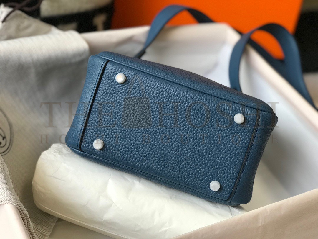H**me5 Lindy Mini Bag In Blue Agate Clemence Leather PHW Master Quality