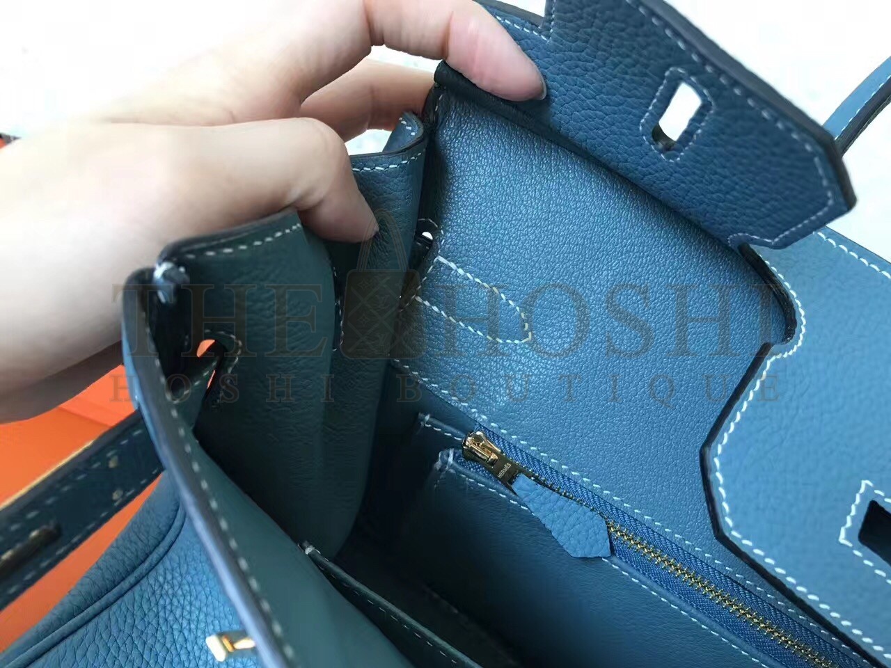 H**me5 Blue Jean Birkin 30cm Clemence Handmade Bag Master Quality