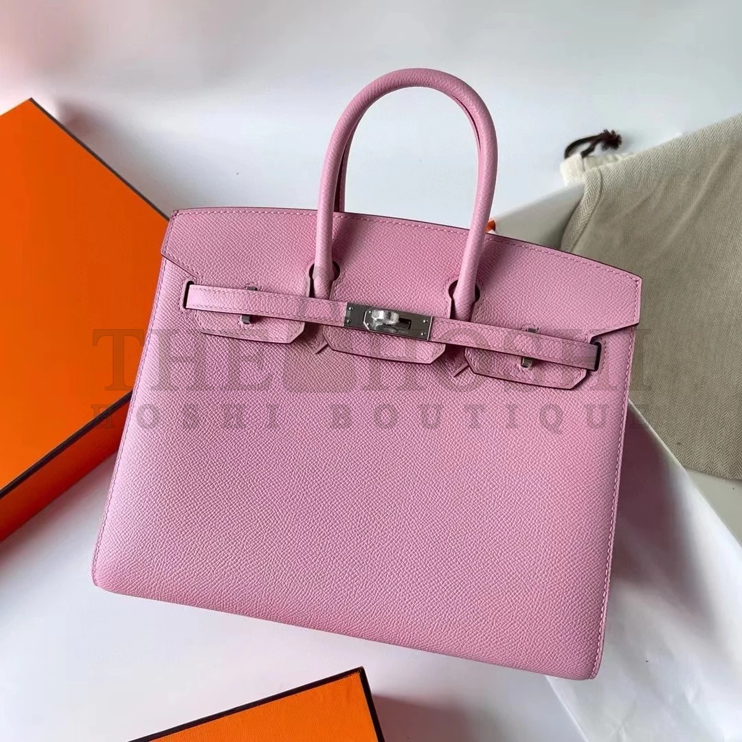 H**me5 Birkin 25 Sellier Handmade Bag In Rose Confetti Epsom Calfskin Master Quality