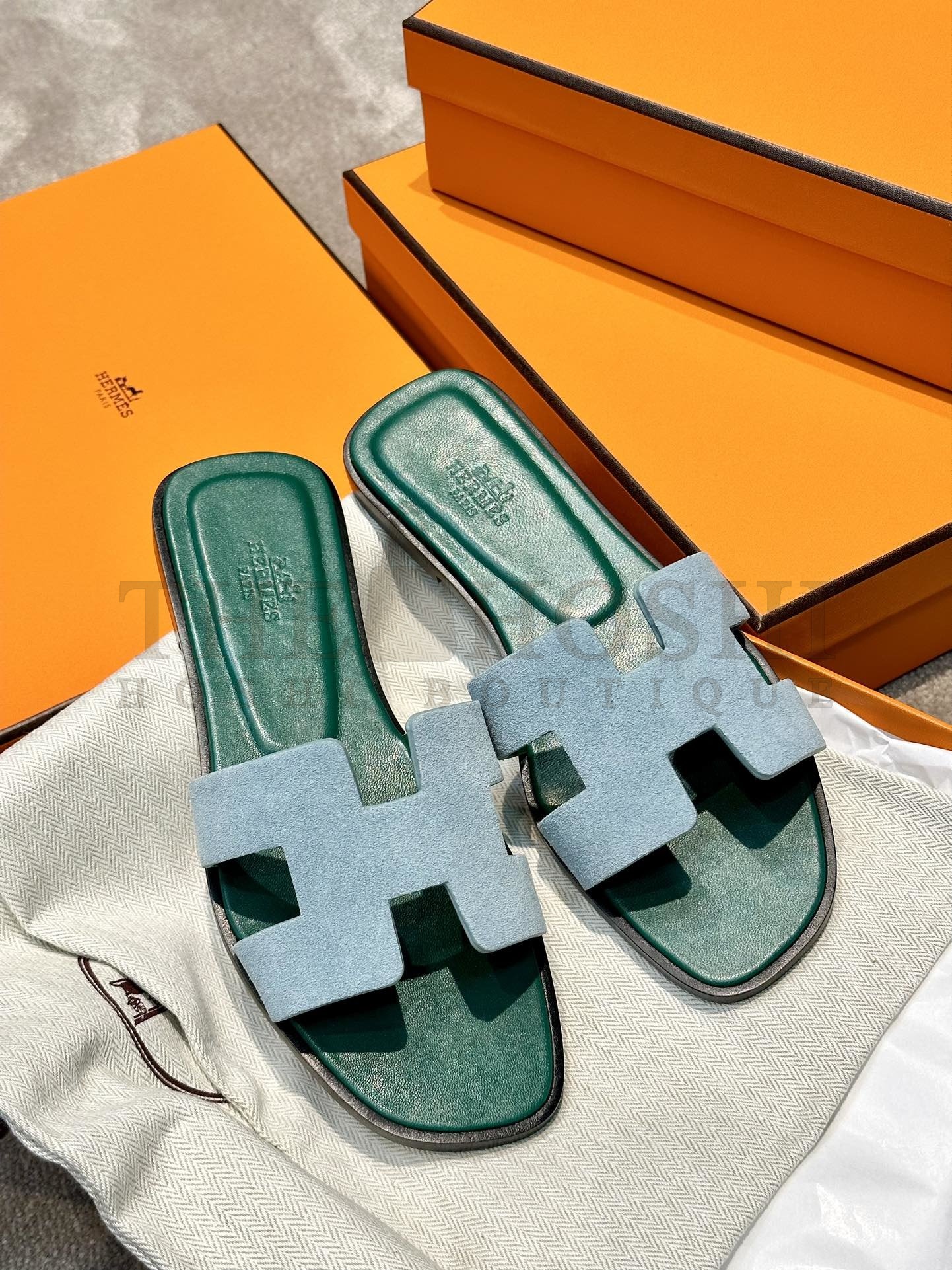 H**me5 Oran Sandal Slippers Real Leather denim Master Quality