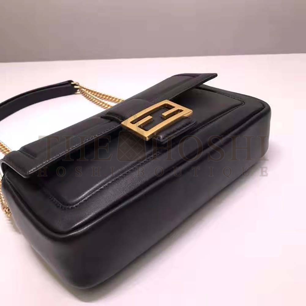 F**di Women Baguette Chain Black Nappa Leather Bag Master Quality
