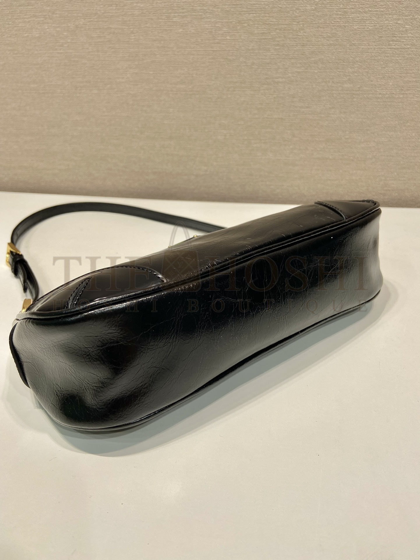 Pra*a Women Re-Edition 2002 Re-Nylon Brushed Leather Shoulder Bag Black Master Quality