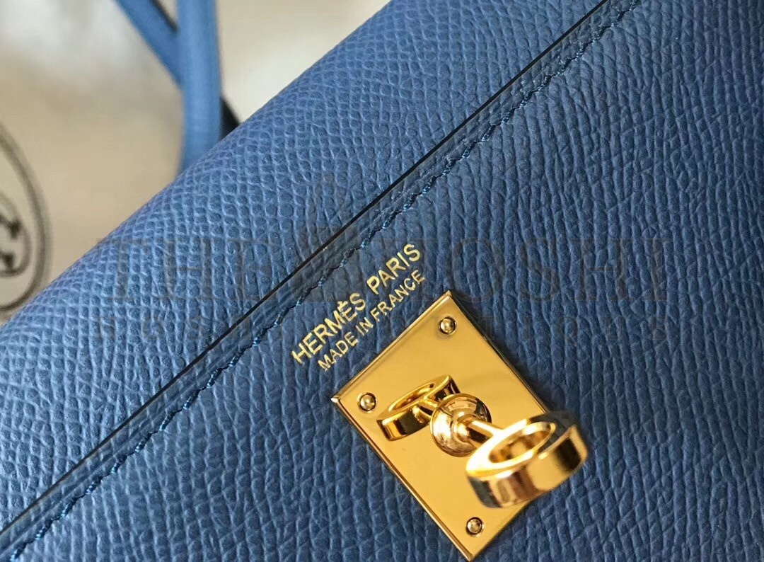 H**me5 Kelly Mini II Bag In Blue Agate Epsom Leather Master Quality