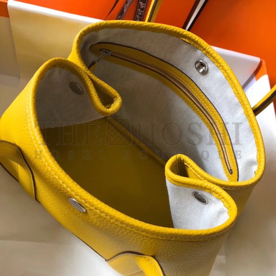 H**me5 Garden Party 30 Bag In Yellow Clemence Leather Master Quality