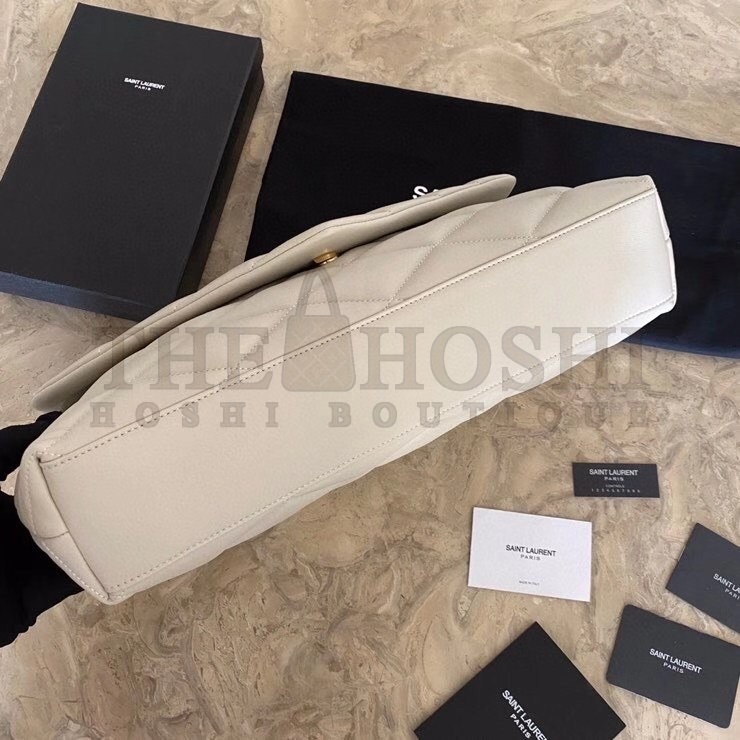 Sa1nt Lau*nt Sade Puffer Envelope Clutch In White Lambskin Master Quality