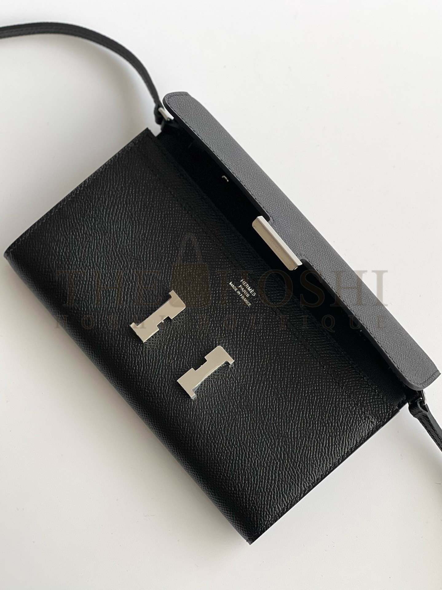 H**me5 Constance To Go Wallet in Black Epsom Calfskin Master Quality