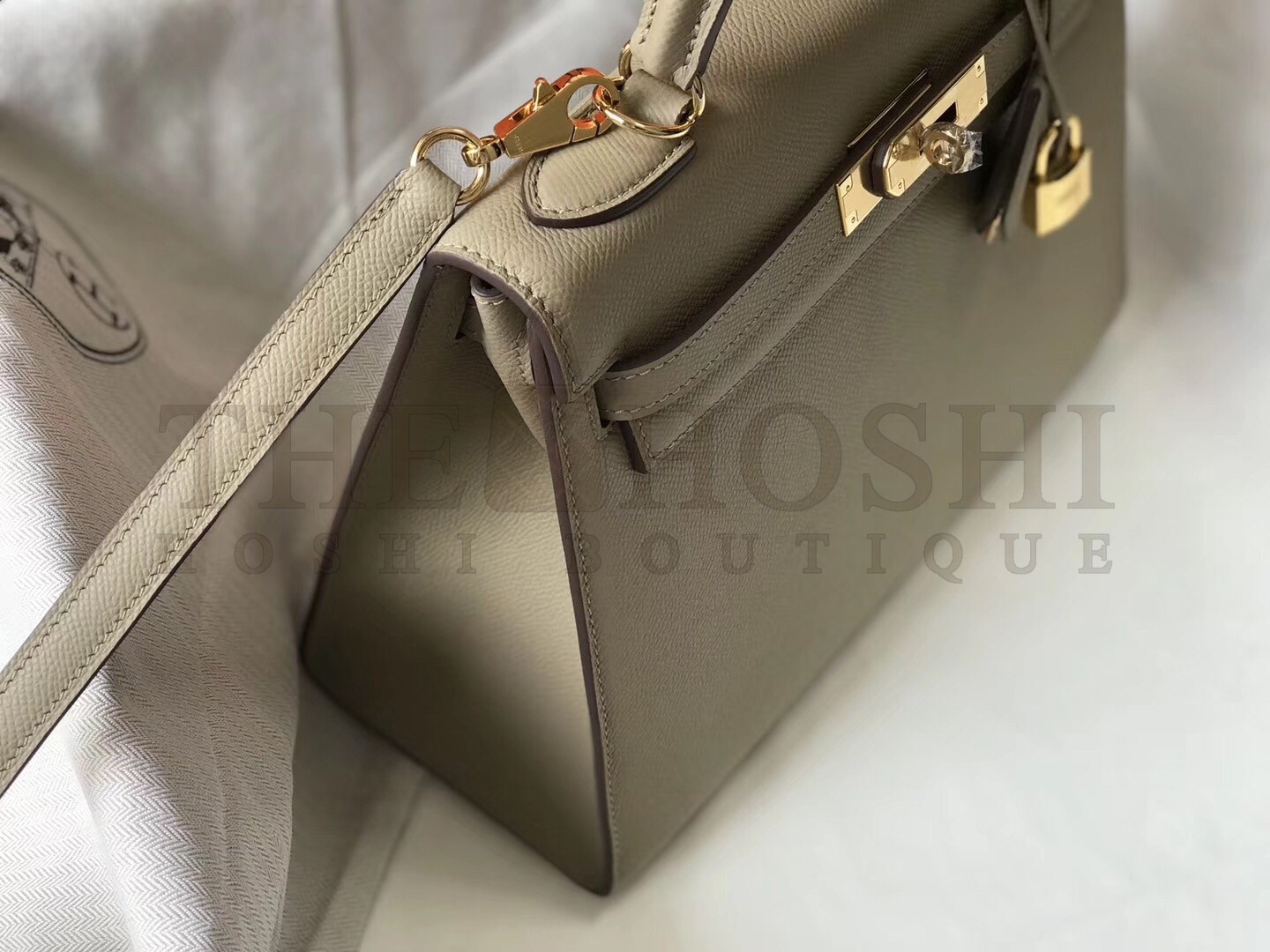 H**me5 Grey Epsom Kelly 32cm Sellier Bag Master Quality