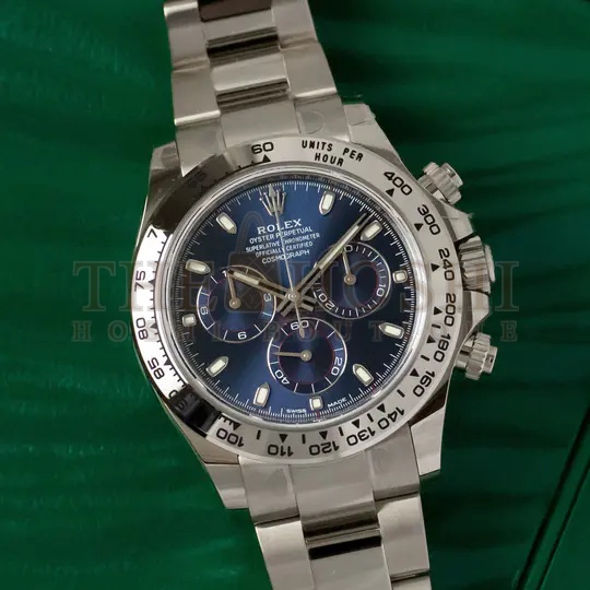 R01ex Cosmograph Daytona 116509 Blue Index Oyster White Gold Mens Watch Master Quality