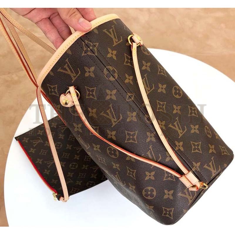 L0vis Vvtt0n LV Women Neverfull MM Bag in Monogram Canvas-Brown Master Quality