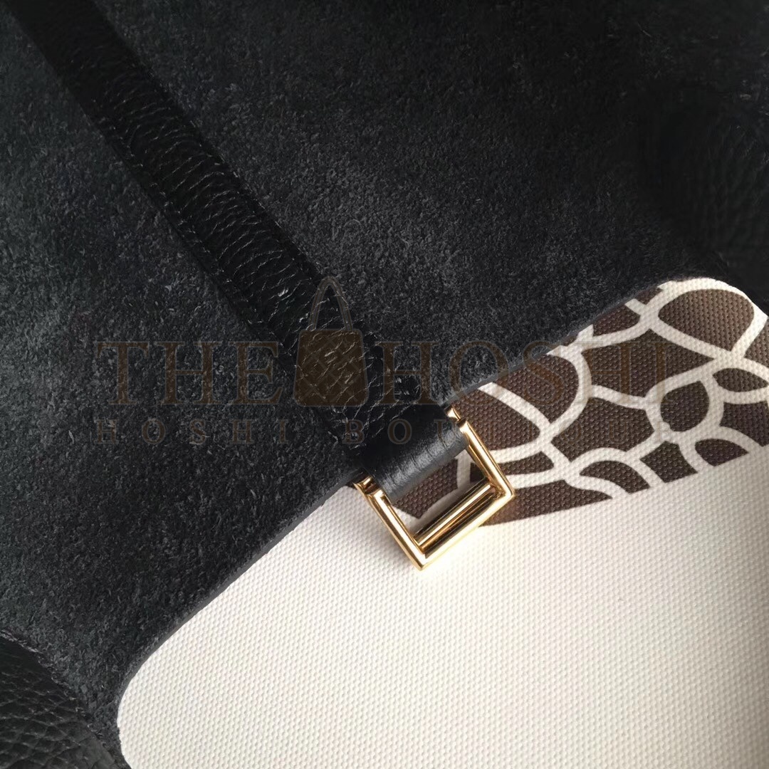 H**me5 Black Picotin Lock 18cm Bag With Braided Handles Master Quality