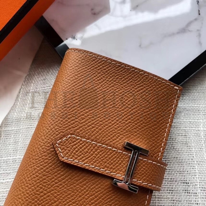 H**me5 Bearn Mini Wallet In Gold  Epsom Leather Master Quality