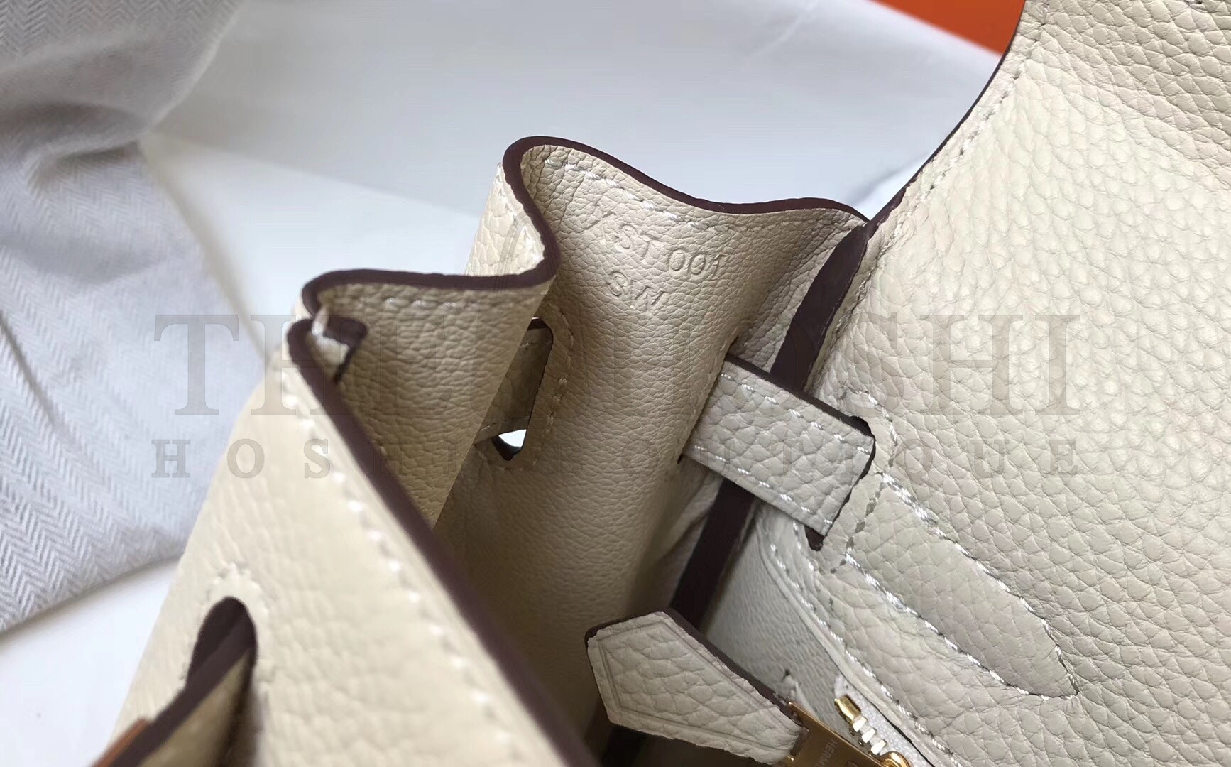 H**me5 Kelly 28cm Retourne Bag In Beton Clemence Leather Master Quality