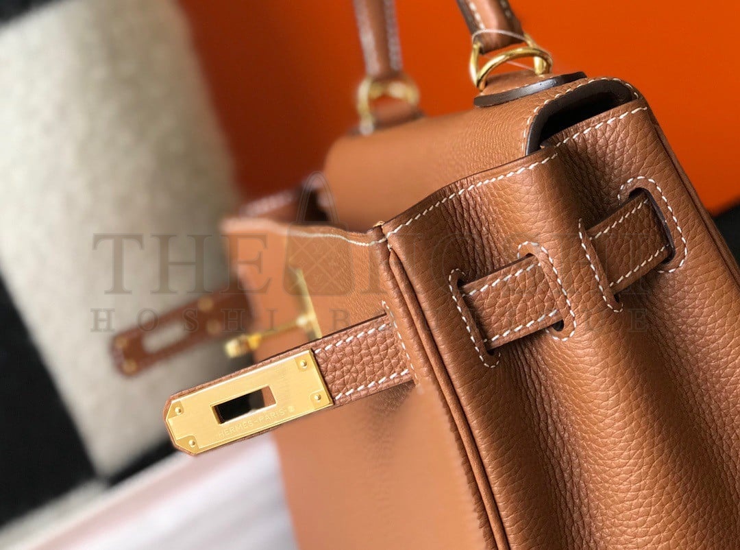 H**me5 Kelly 32cm Retourne Bag in Gold Clemence Leather GHW Master Quality