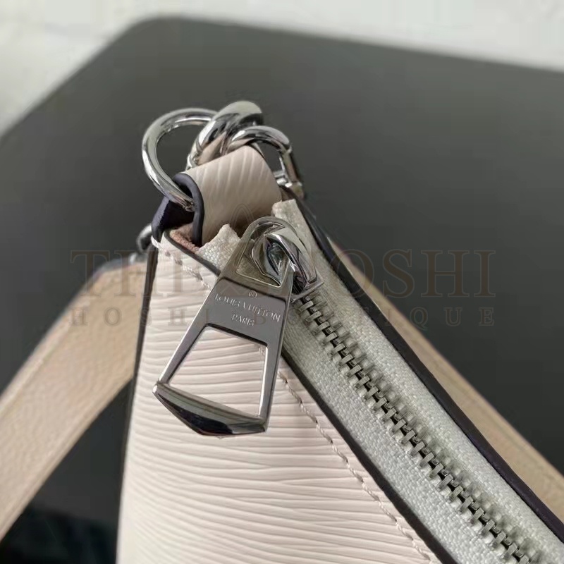 L0vis Vvtt0n LV Women Marelle Handbag Quartz White Epi Grained Cowhide Canvas Master Quality