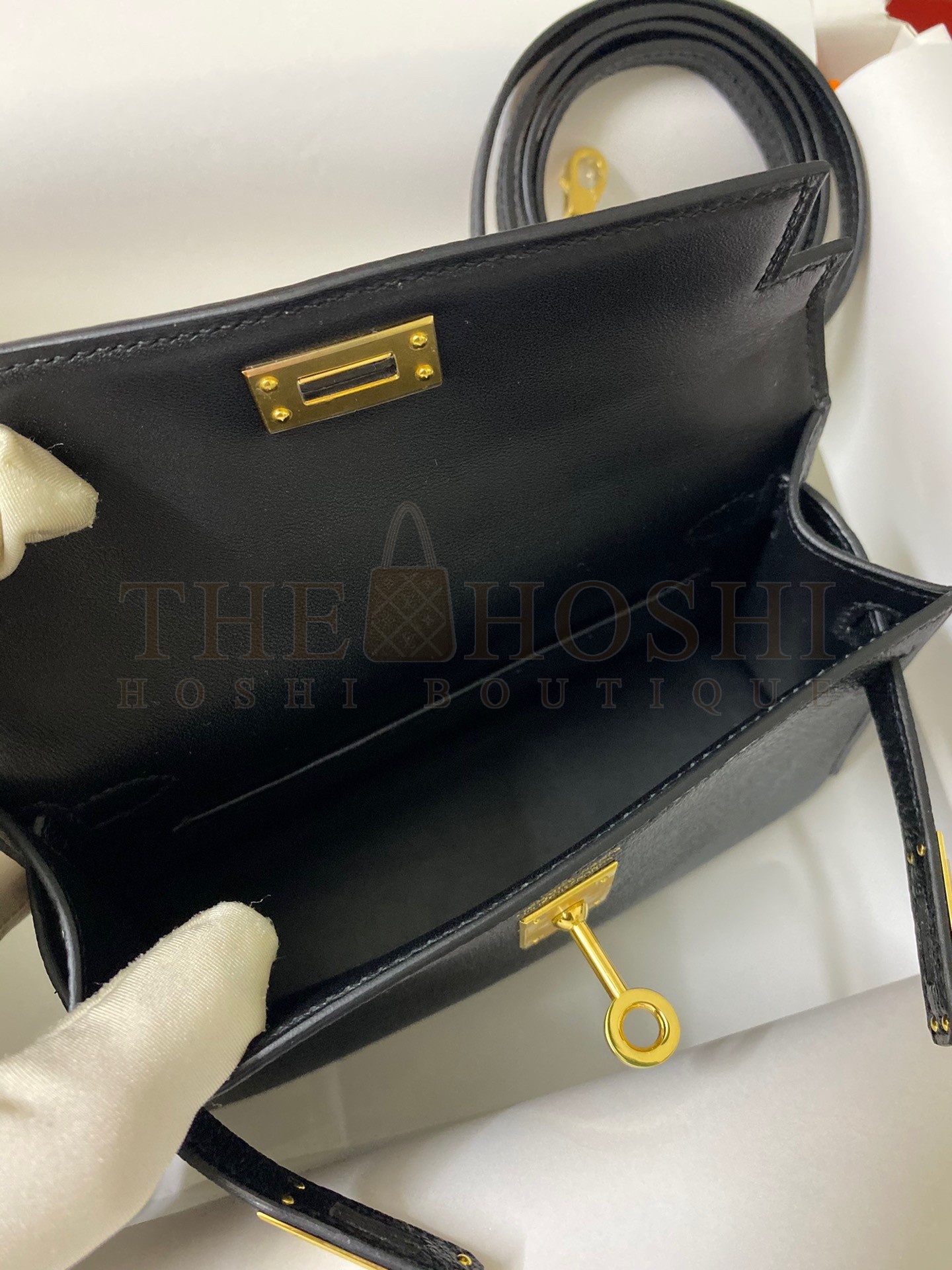 H**me5 Kelly Mini II Sellier Handmade Bag In Black Chevre Mysore Leather Master Quality