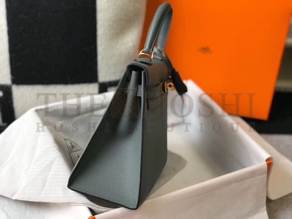 H**me5 Vert Amande Epsom Kelly 28cm Sellier Bag GHW Master Quality