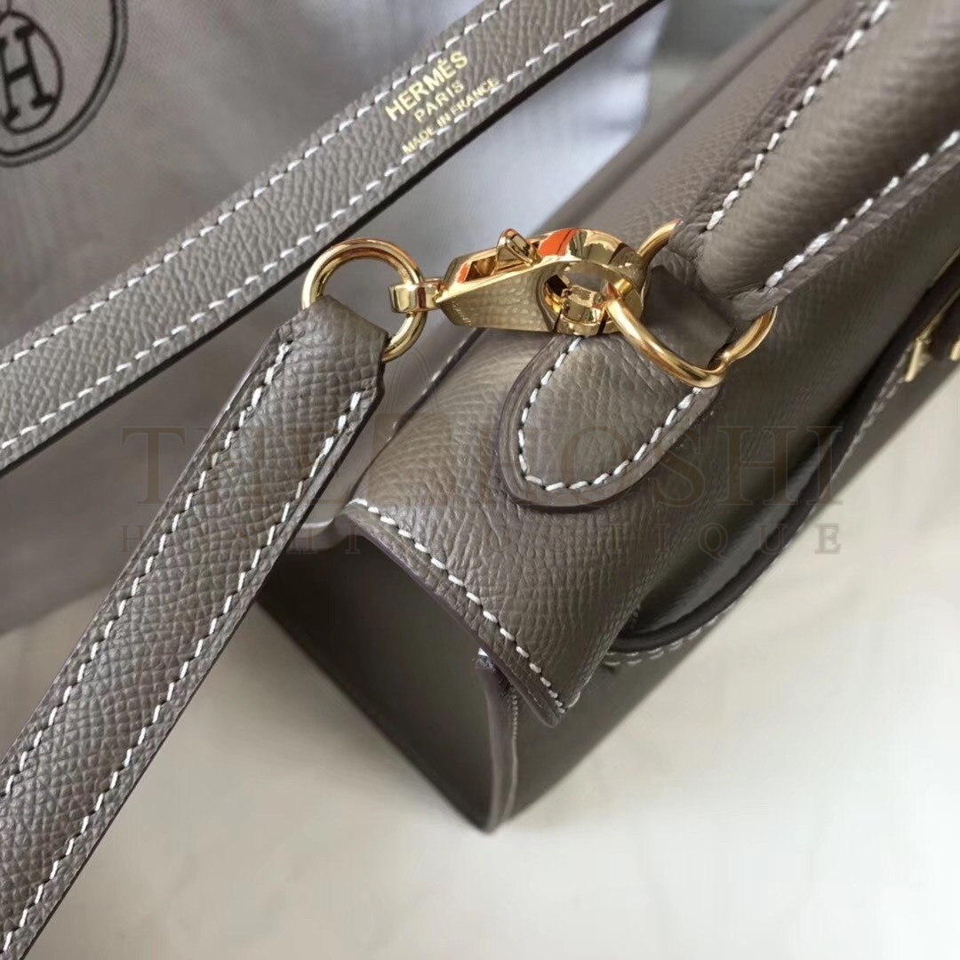 H**me5 Kelly 25cm Sellier Bag In Taupe Epsom Leather Master Quality