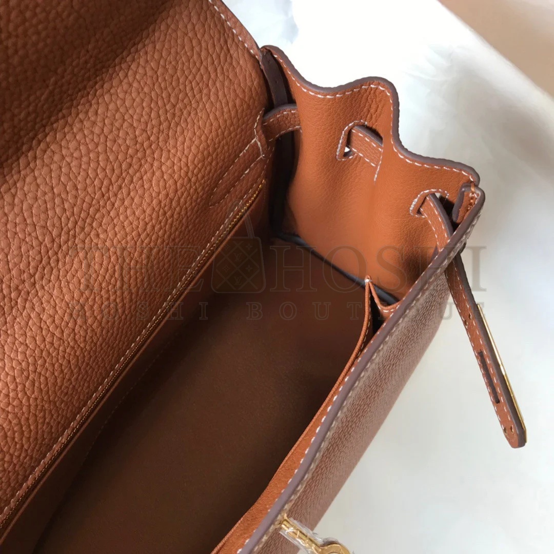 H**me5 Kelly 28cm Retourne Bag in Gold Clemence Leather GHW Master Quality