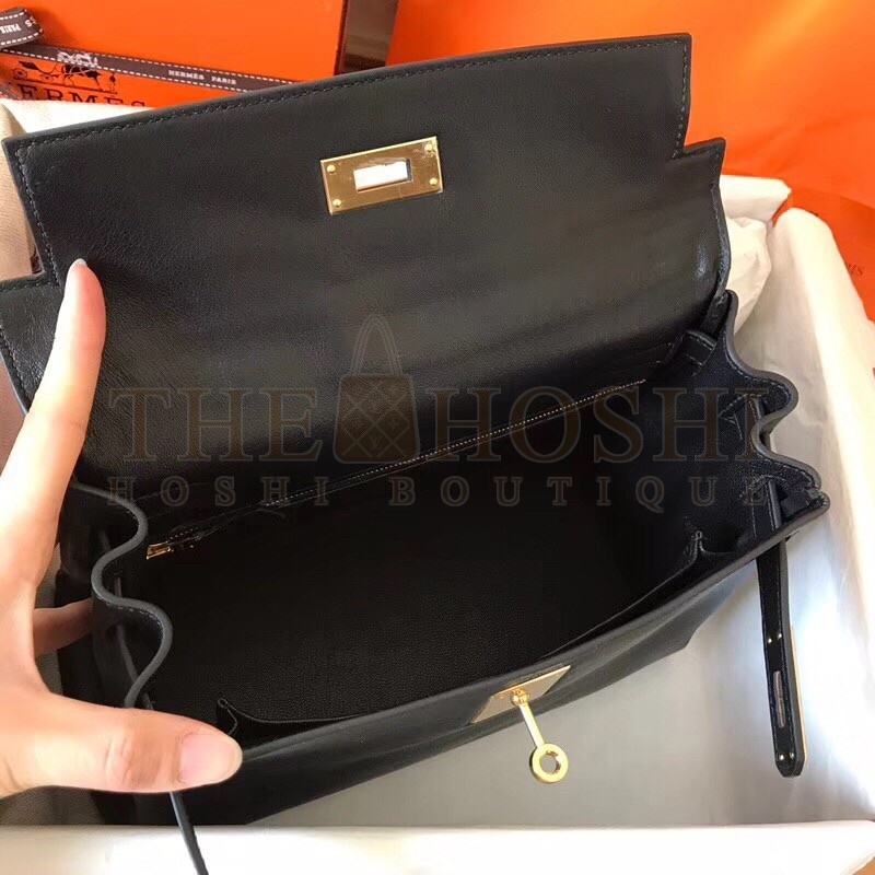 H**me5 Black Swift Kelly 28cm Handmade Bag Master Quality