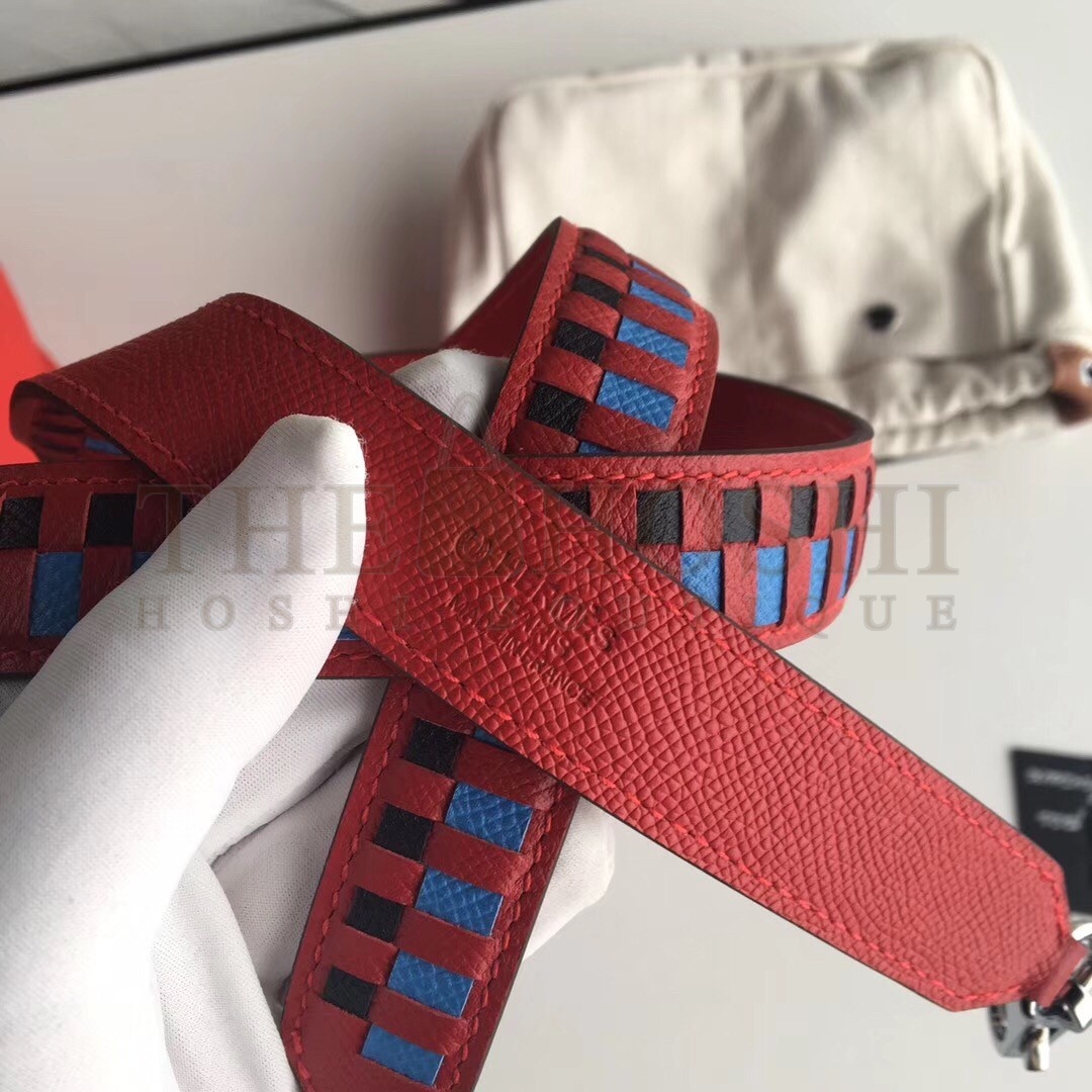H**me5 Red Picotin Lock 22cm Braided Handle Bag Master Quality