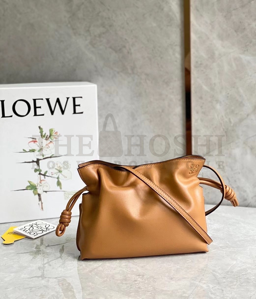 L0ew* Mini Flamenco Clutch Bag In Brown Calfskin Master Quality