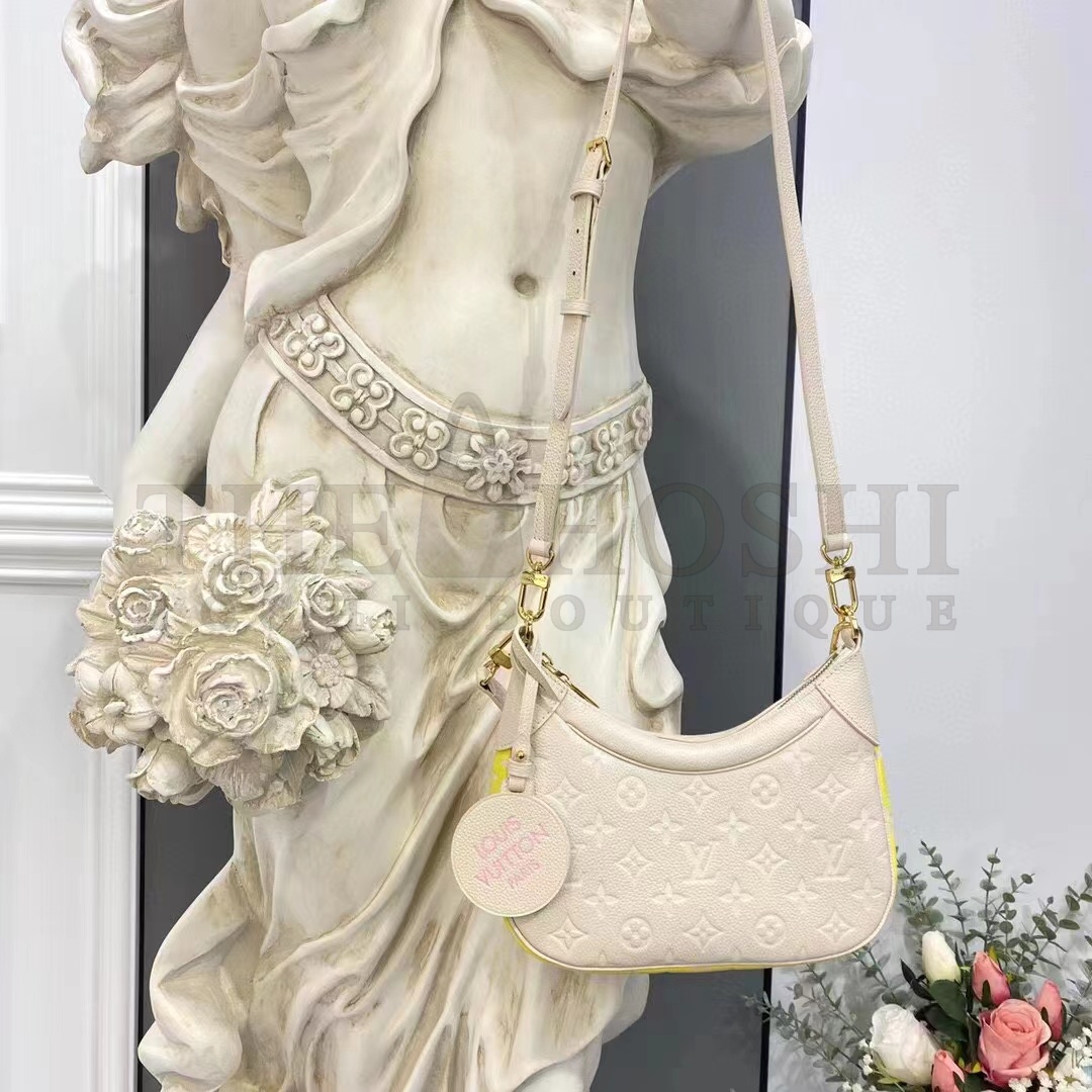L0vis Vvtt0n LV Women Bagatelle Beige Handbag Printed Embossed Grained Cowhide Leather Master Quality