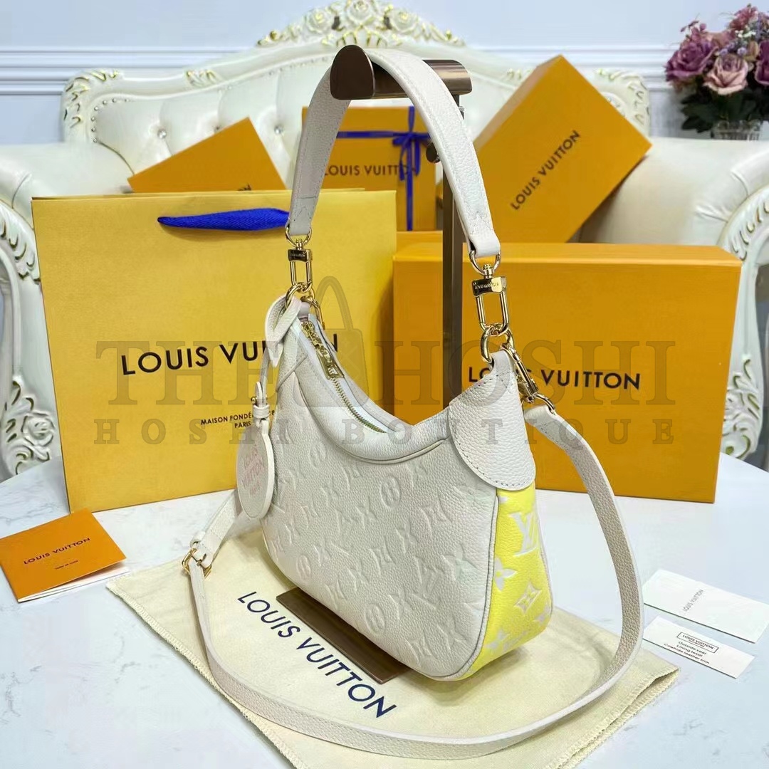 L0vis Vvtt0n LV Women Bagatelle Beige Handbag Printed Embossed Grained Cowhide Leather Master Quality