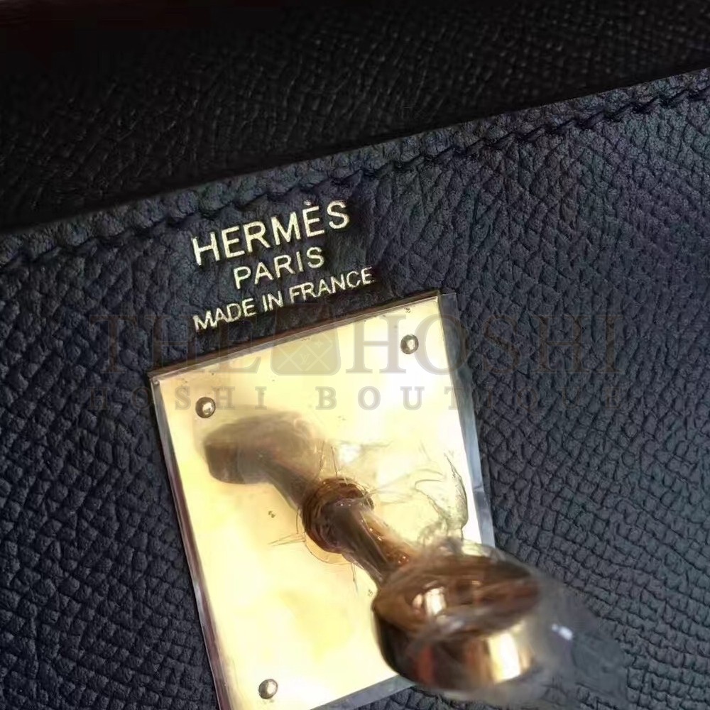 H**me5 Black Epsom Kelly 28cm Handmade Bag Master Quality