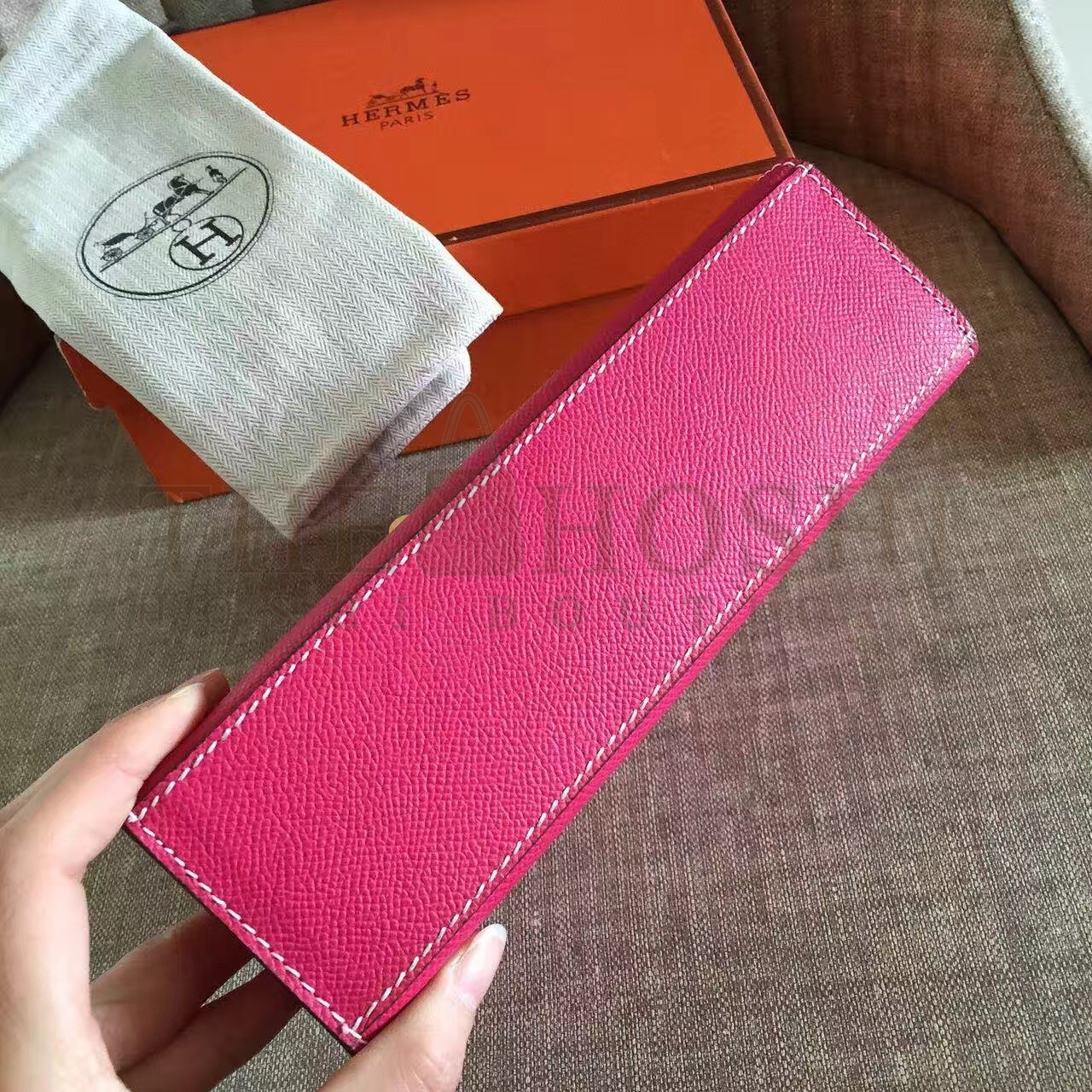 H**me5 Rose Red Kelly Pochette Epsom Handmade Bag Master Quality