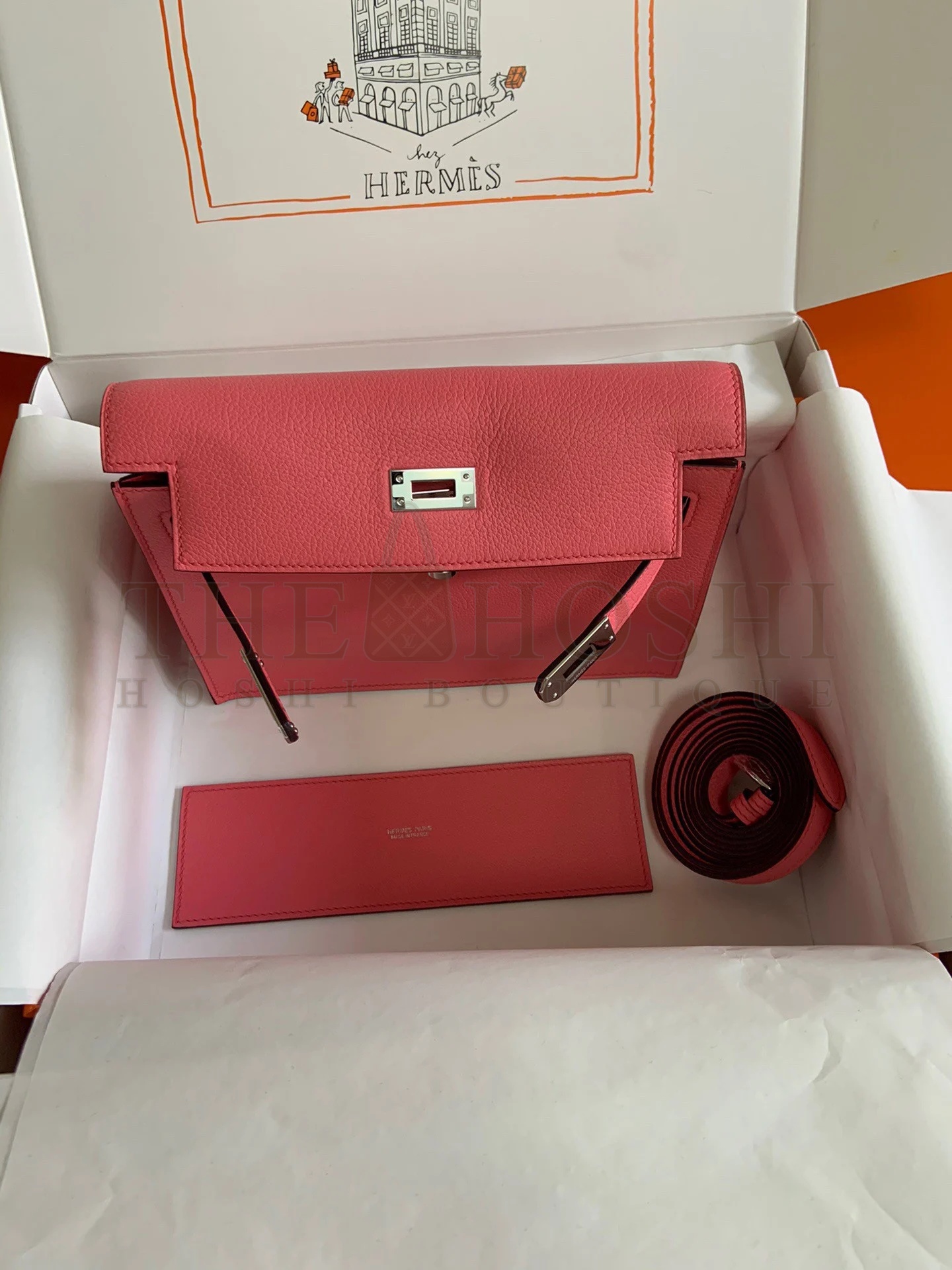 H**me5 Kelly Danse II Handmade Bag In Rose Lipstick Evercolor Calfskin Master Quality