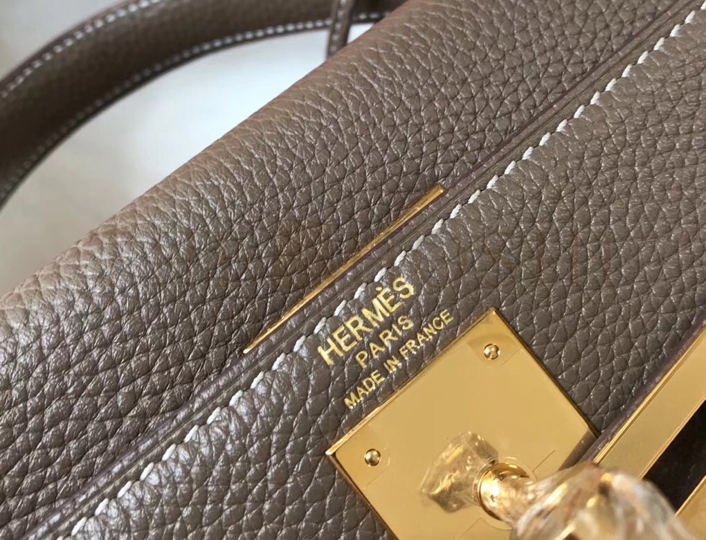 H**me5 Etoupe Clemence Kelly 25cm GHW Bag Master Quality