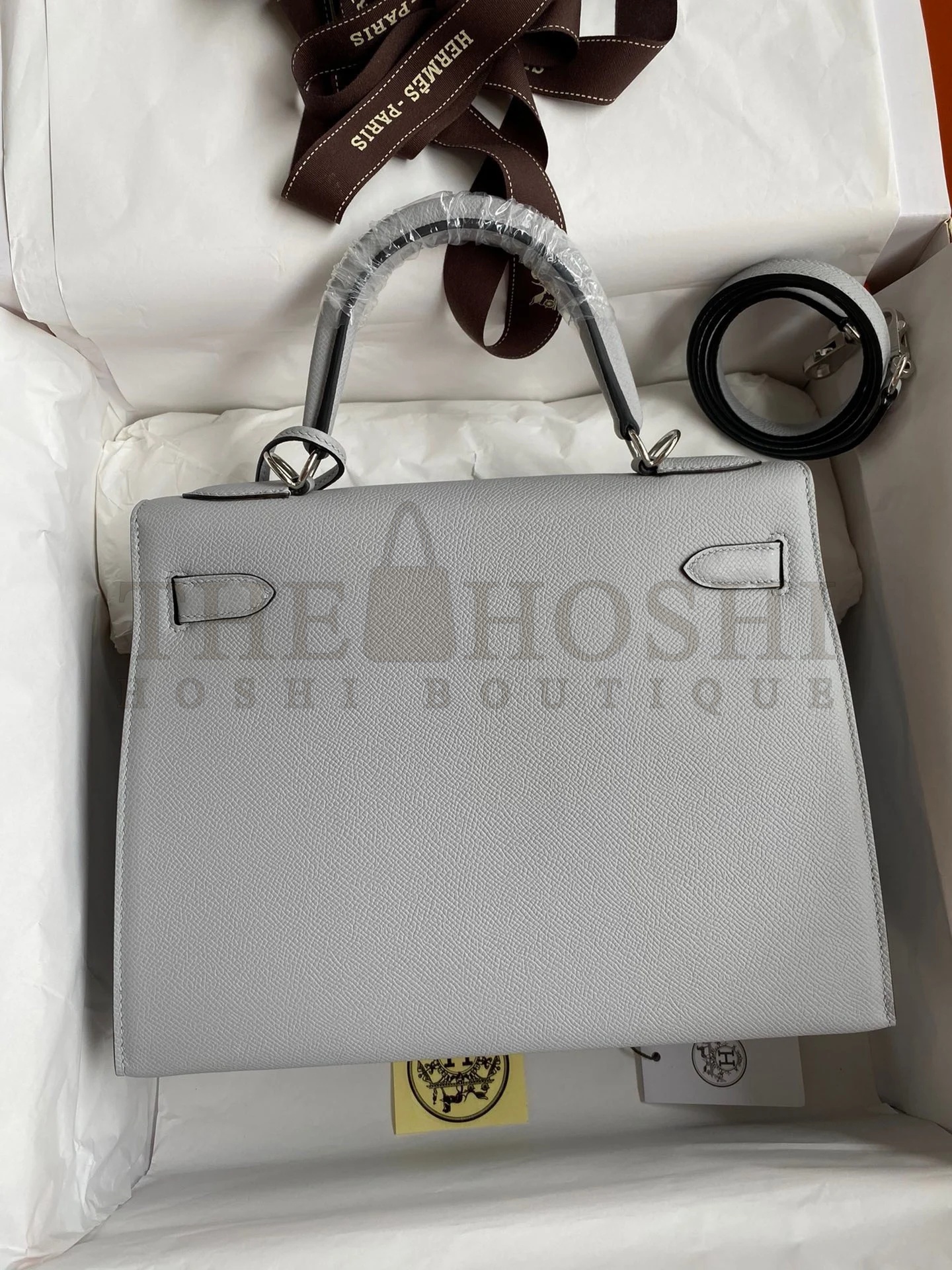 H**me5 Kelly Sellier 32 Handmade Bag in Blue Glacier Epsom Calfskin Master Quality