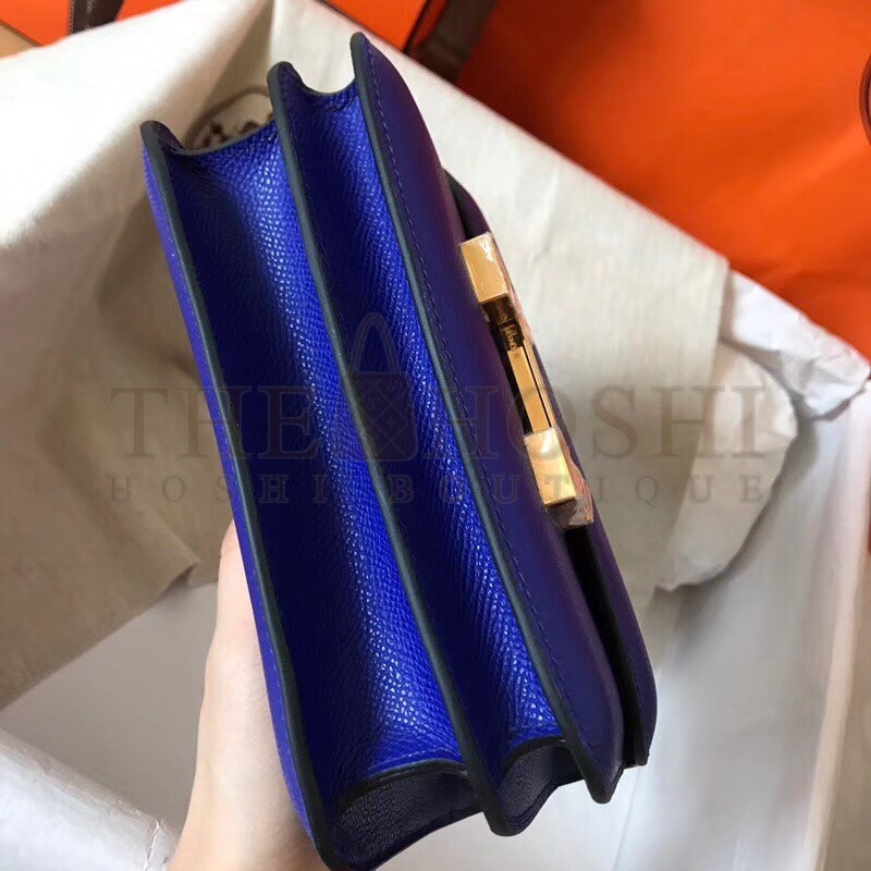 H**me5 Mini Constance 18cm Epsom Blue Electric Bag Master Quality