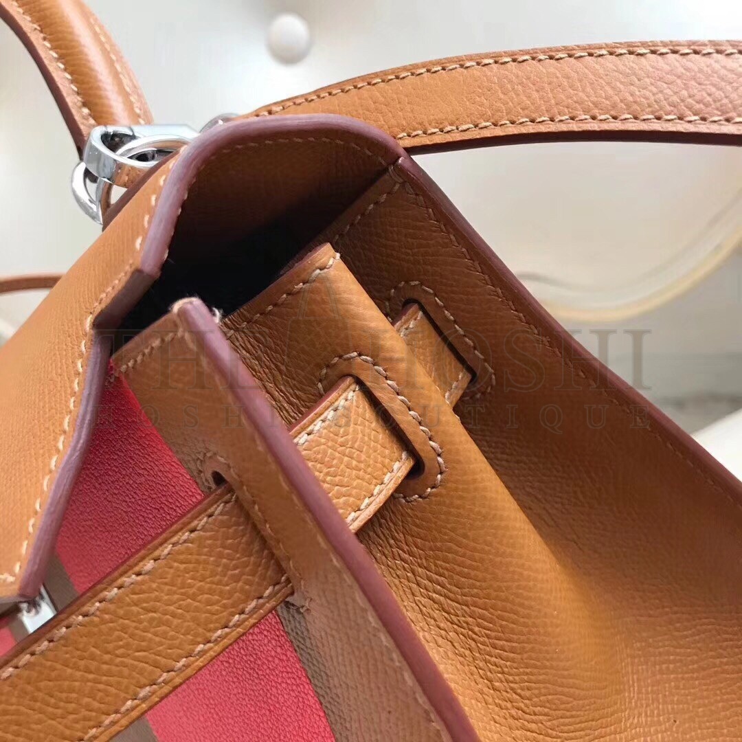 H**me5 Multicolor Stripes Kelly 28cm Gold Bag Master Quality