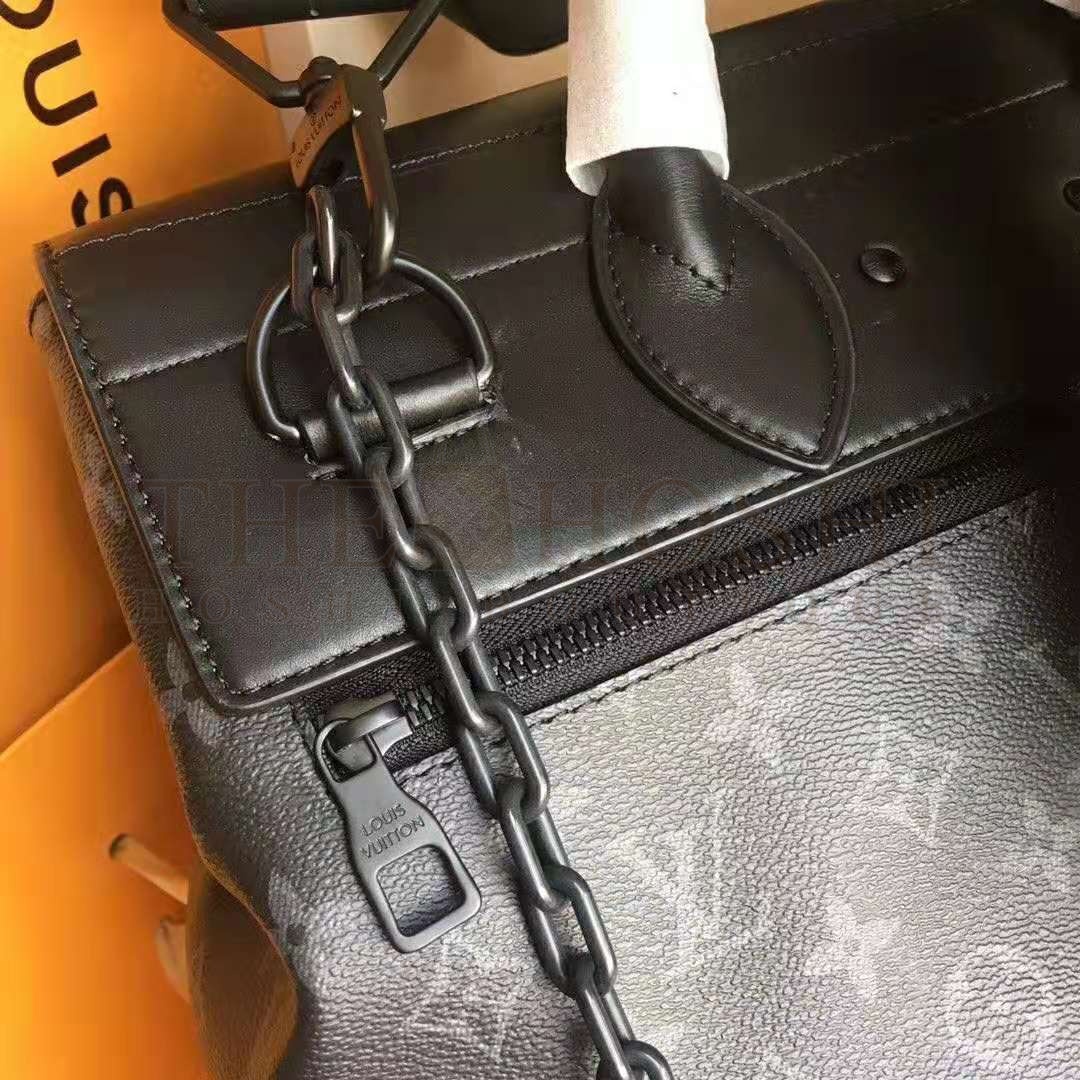 L0vis Vvtt0n LV Men Steamer PM Bag in Monogram Eclipse Coated Canvas-Black Master Quality