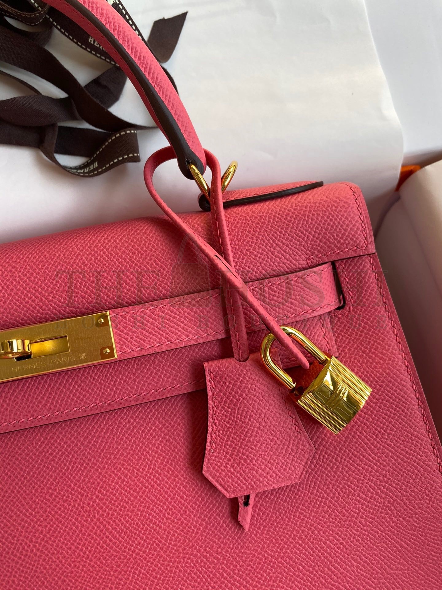 H**me5 Kelly Sellier 28 Handmade Bag In Rose Lipstick Epsom Calfskin Master Quality