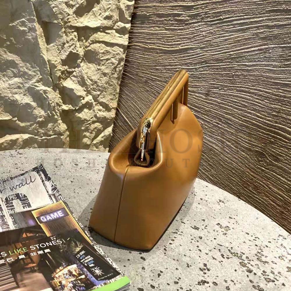 F**di Women First Medium Nappa Leather Bag-Brown Master Quality
