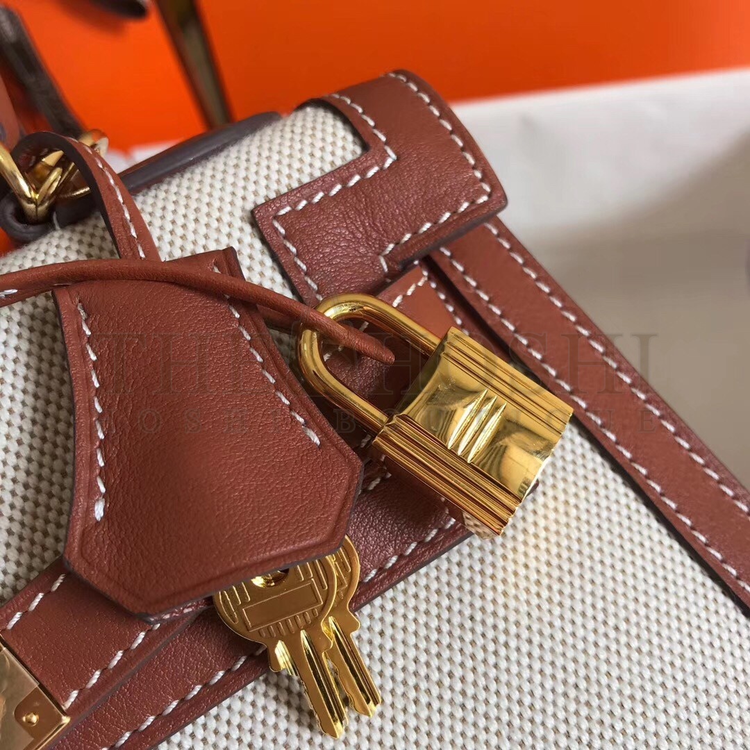 H**me5 Kelly 28cm Sellier Bag In Canvas With Barenia Leather Master Quality