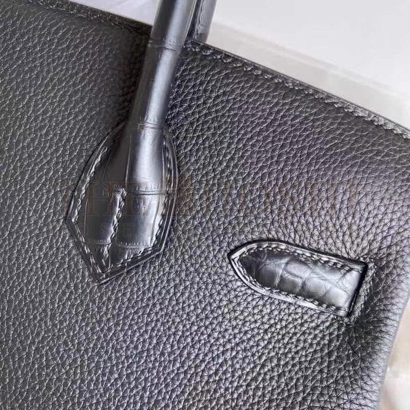 H**me5 Black Touch Birkin 30cm Bag Matte Niloticus Crocodile Skin Master Quality