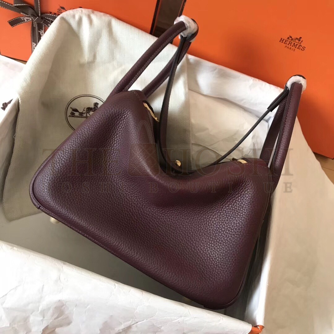 H**me5 Bordeaux Lindy 26cm Clemence Handmade Bag Master Quality