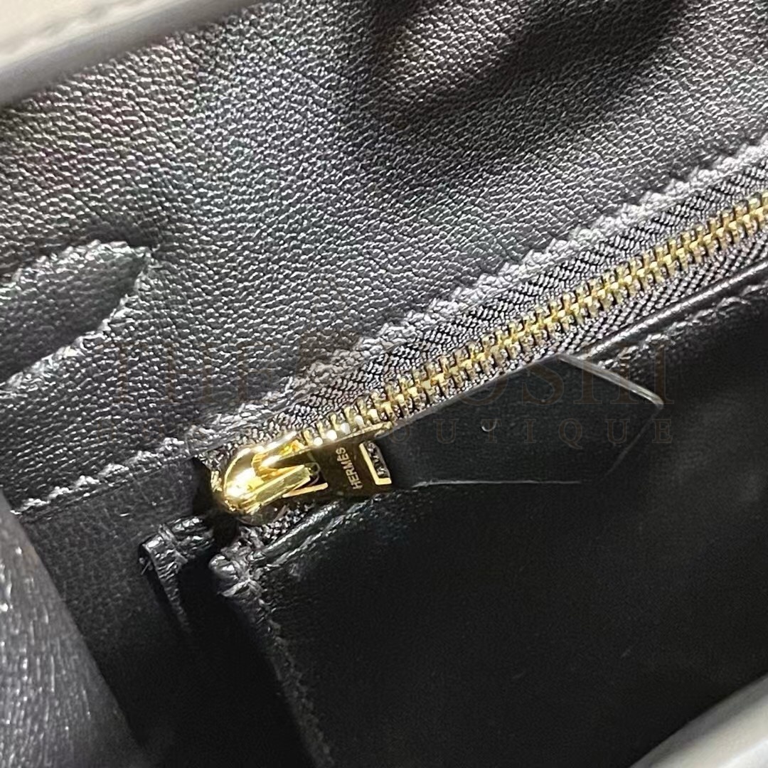 H**me5 Birkin 25 Sellier Handmade Bag In Black Box Calfskin Master Quality