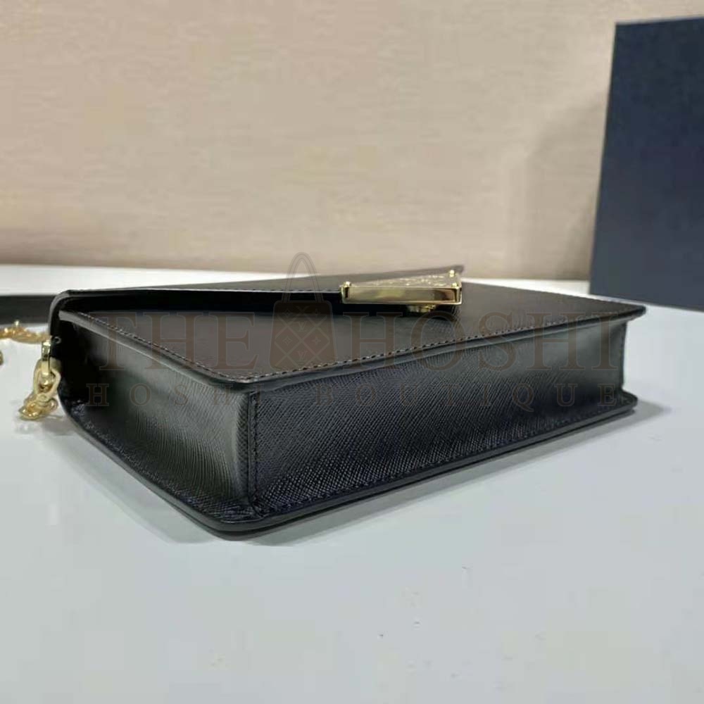 Pra*a Women Saffiano Leather Shoulder Bag-Black Master Quality