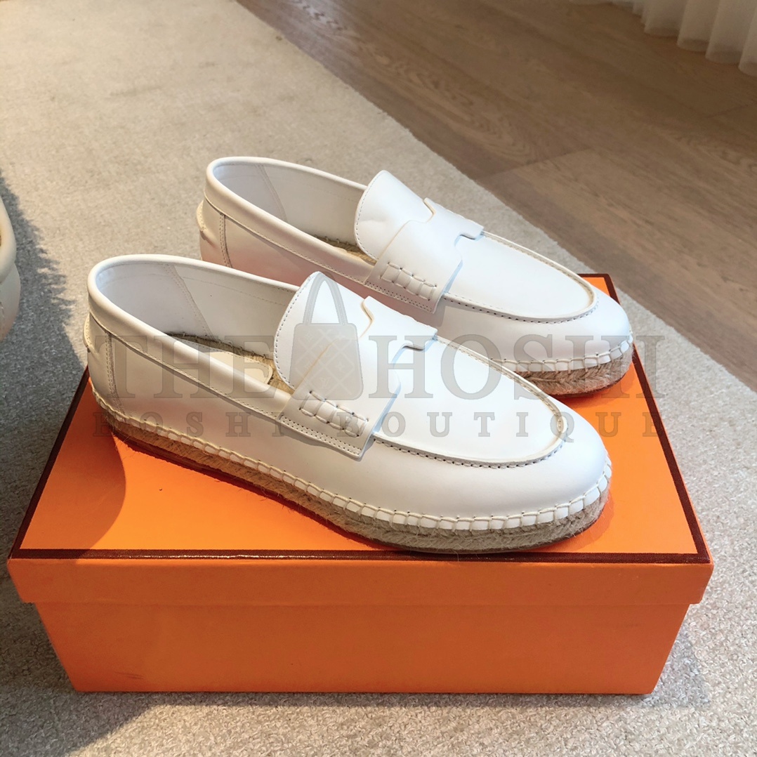 H**me5 Eclair Loafers Black Leather Espadrille Sole 2024 Collection Master Quality