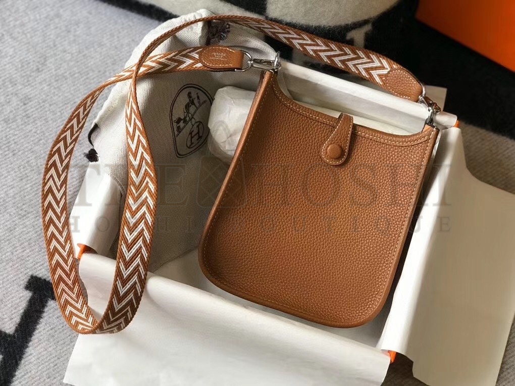 H**me5 Evelyne III TPM Bag In Gold Clemence Leather Master Quality