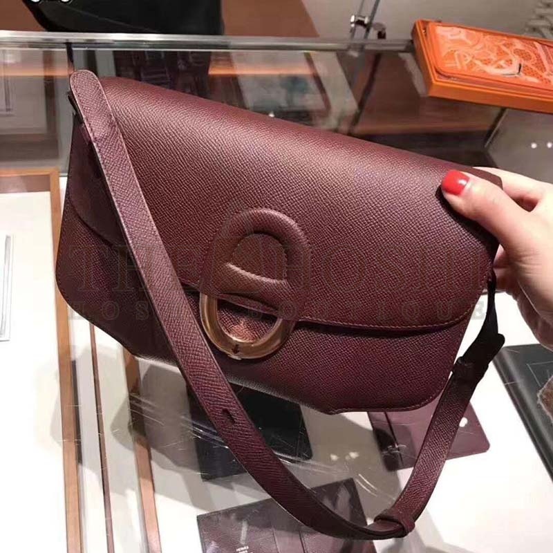 H**me5 Women Cherche-Midi 25 Bag in Epsom Calfskin-Purple Master Quality