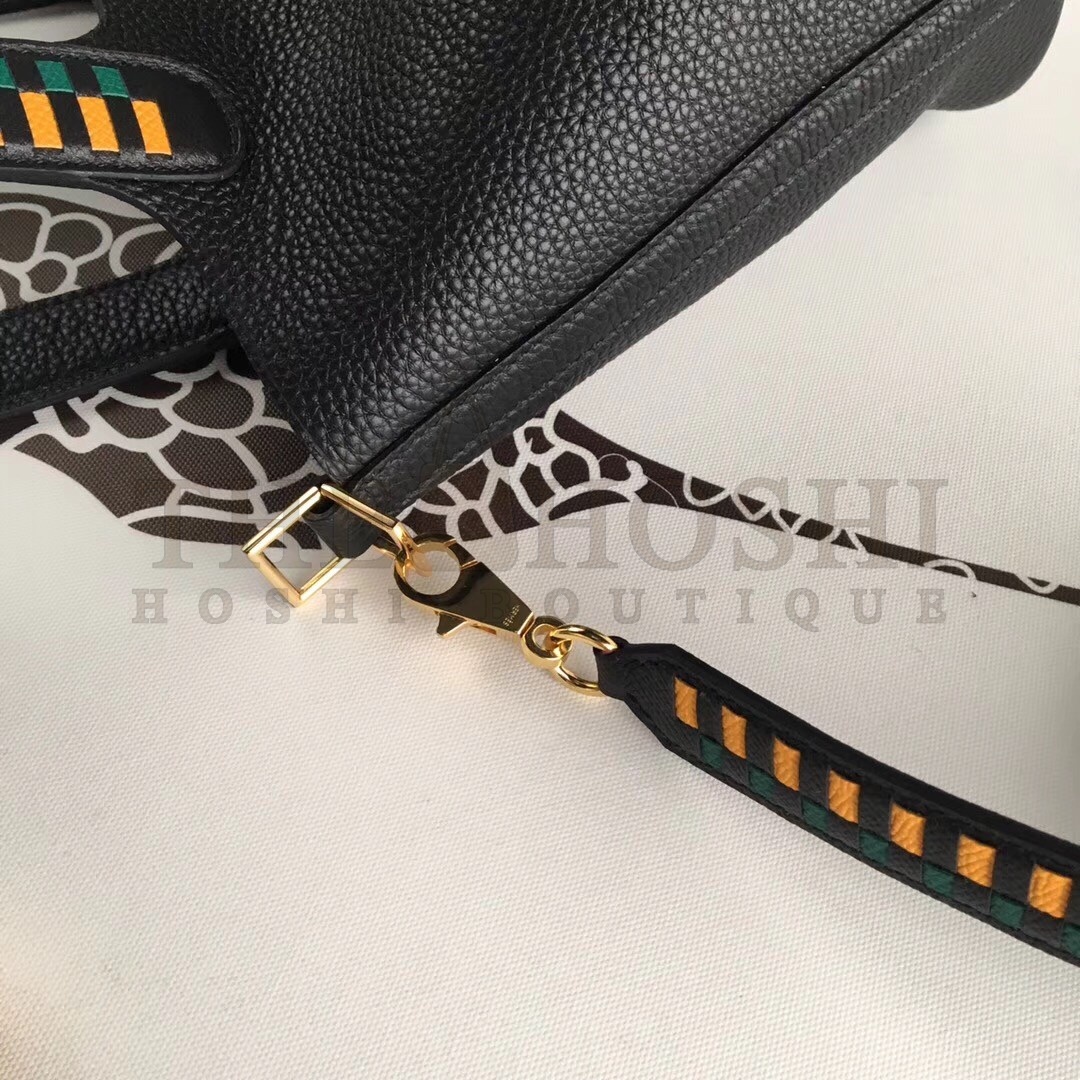 H**me5 Black Picotin Lock 18cm Bag With Braided Handles Master Quality