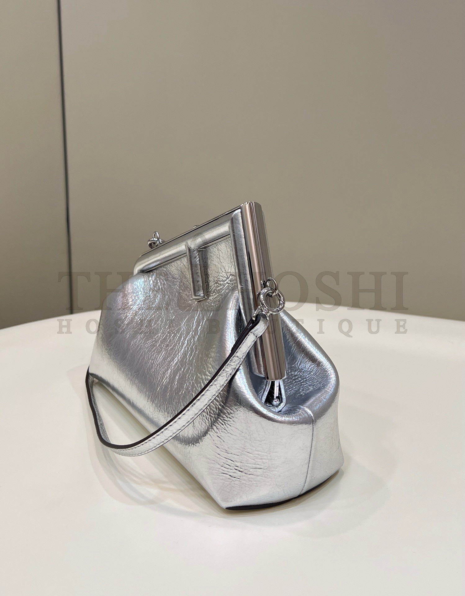 F**di First Small Bag In Silver Laminated Leather Master Quality