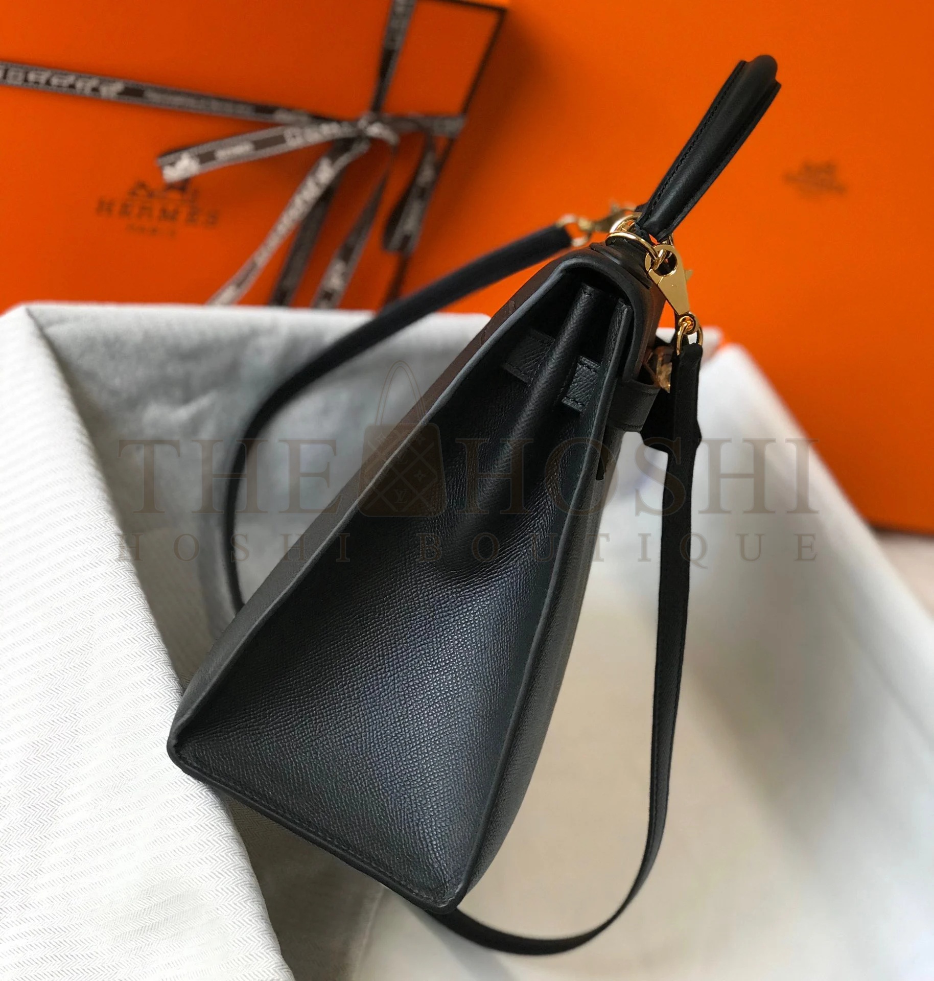 H**me5 Kelly 32cm Sellier Bag in Black Epsom Calfskin GHW Master Quality