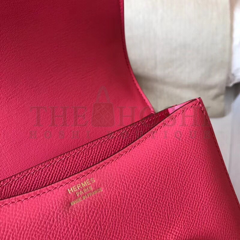 H**me5 Mini Constance 18cm Rose Lipstick Epsom Bag Master Quality