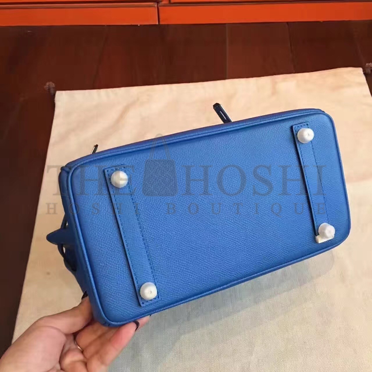 H**me5 Blue Birkin 25cm Epsom Handmade Bag Master Quality
